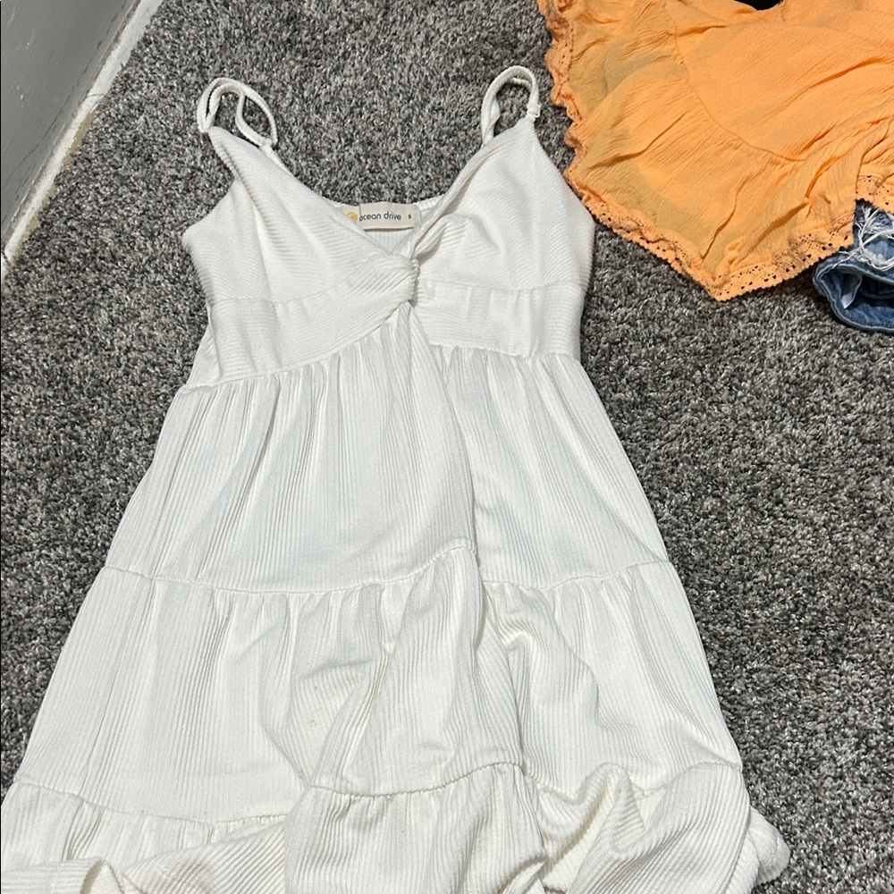 Ocean Drive Cream Tiered Mini Dress
